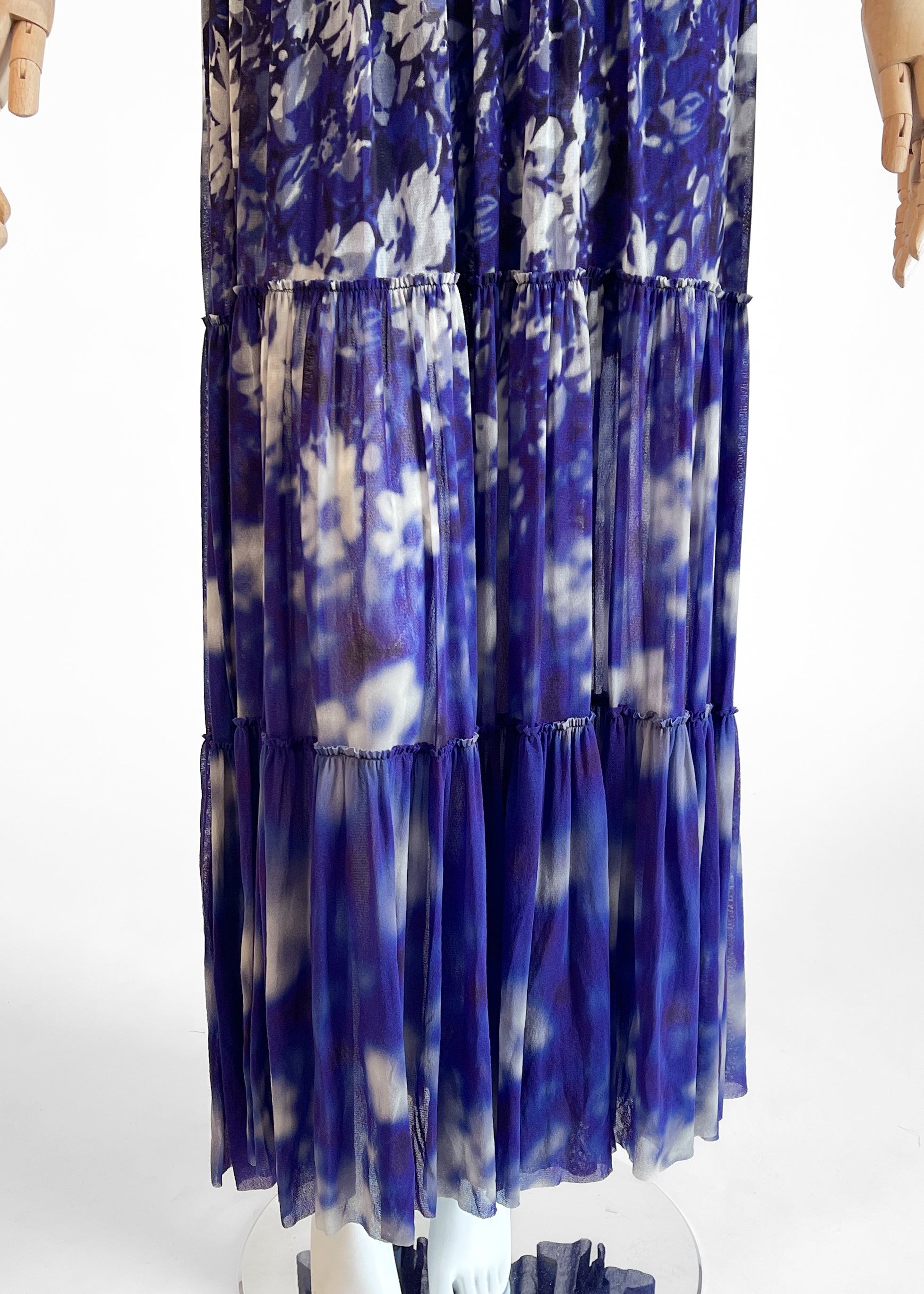Jean Paul Gaultier Purple Floral Mesh Dress