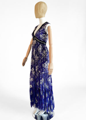 Jean Paul Gaultier Purple Floral Mesh Dress