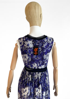 Jean Paul Gaultier Purple Floral Mesh Dress