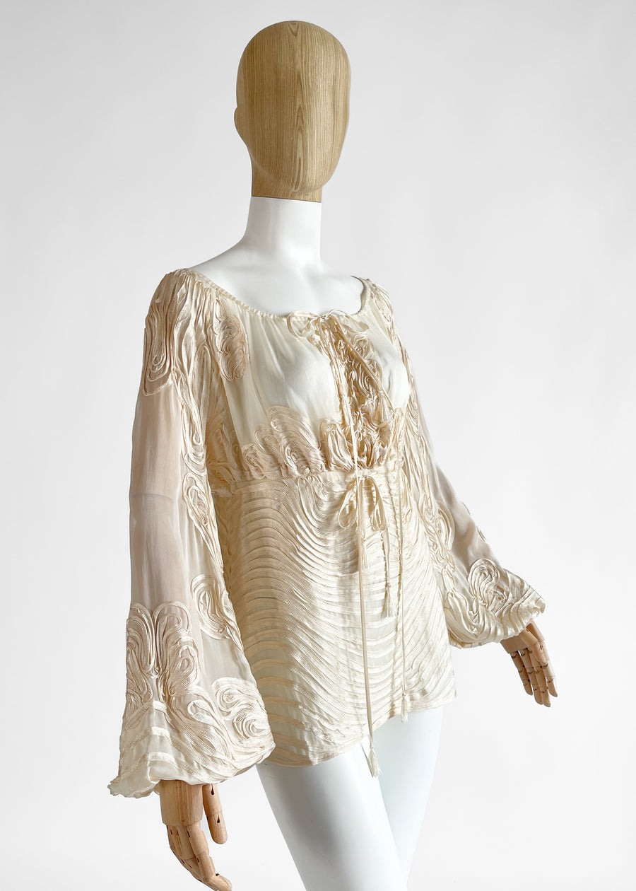 Jean Paul Gaultier Silk Soutache Blouse