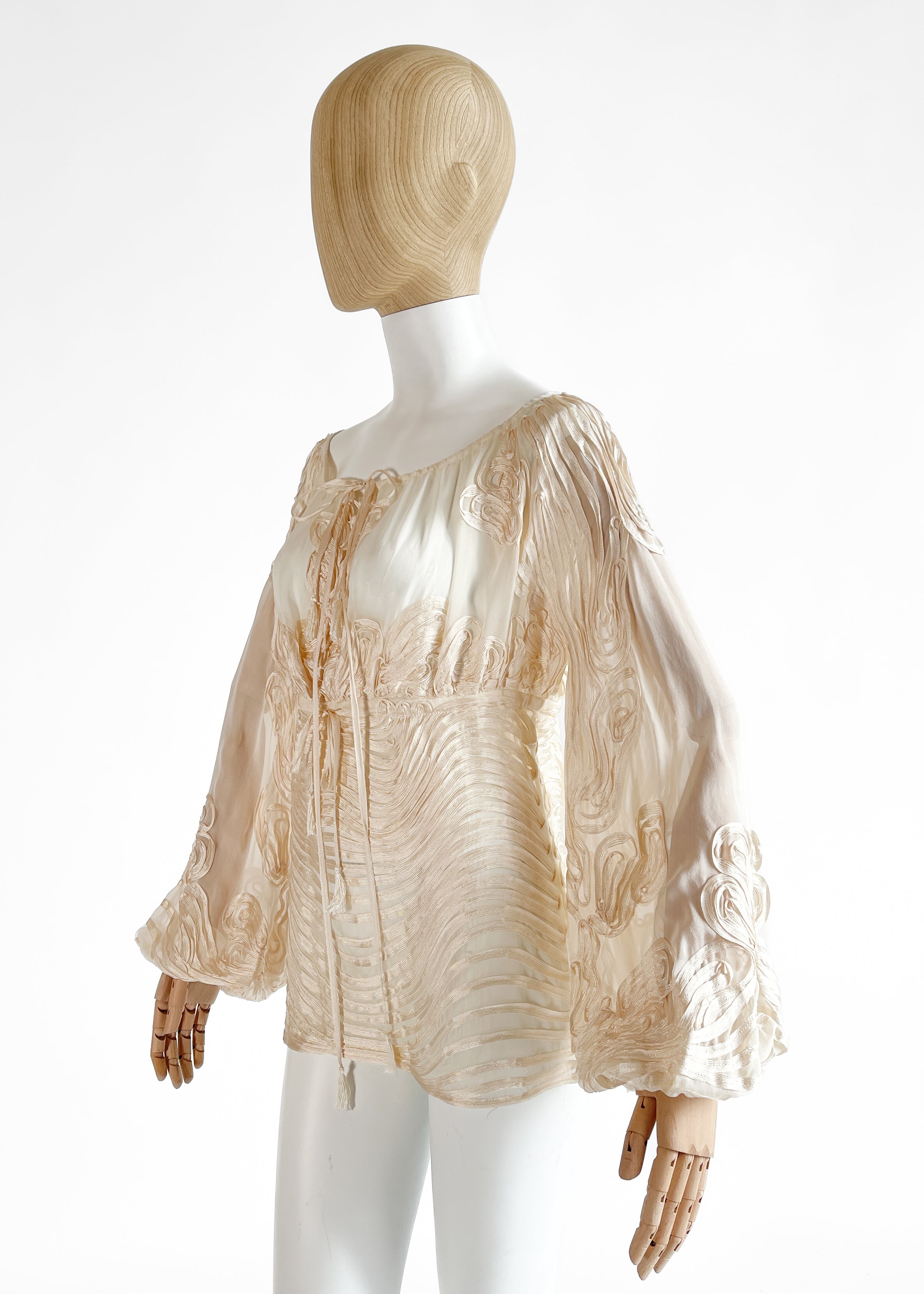 Jean Paul Gaultier Silk Soutache Blouse