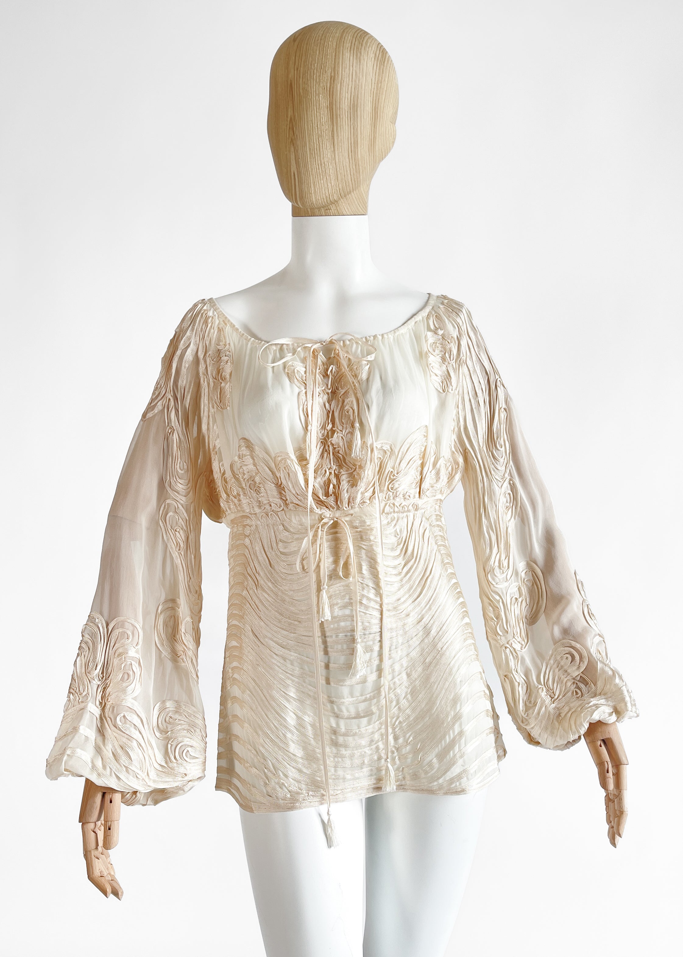 Jean Paul Gaultier Silk Soutache Blouse