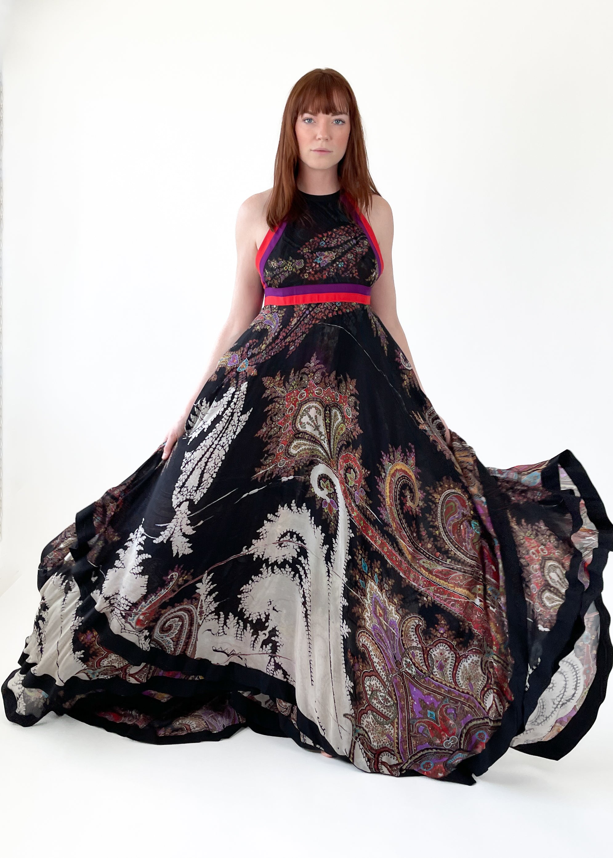 gucci silk dressing gown Long silk dress with crystal Horsebit in ivory