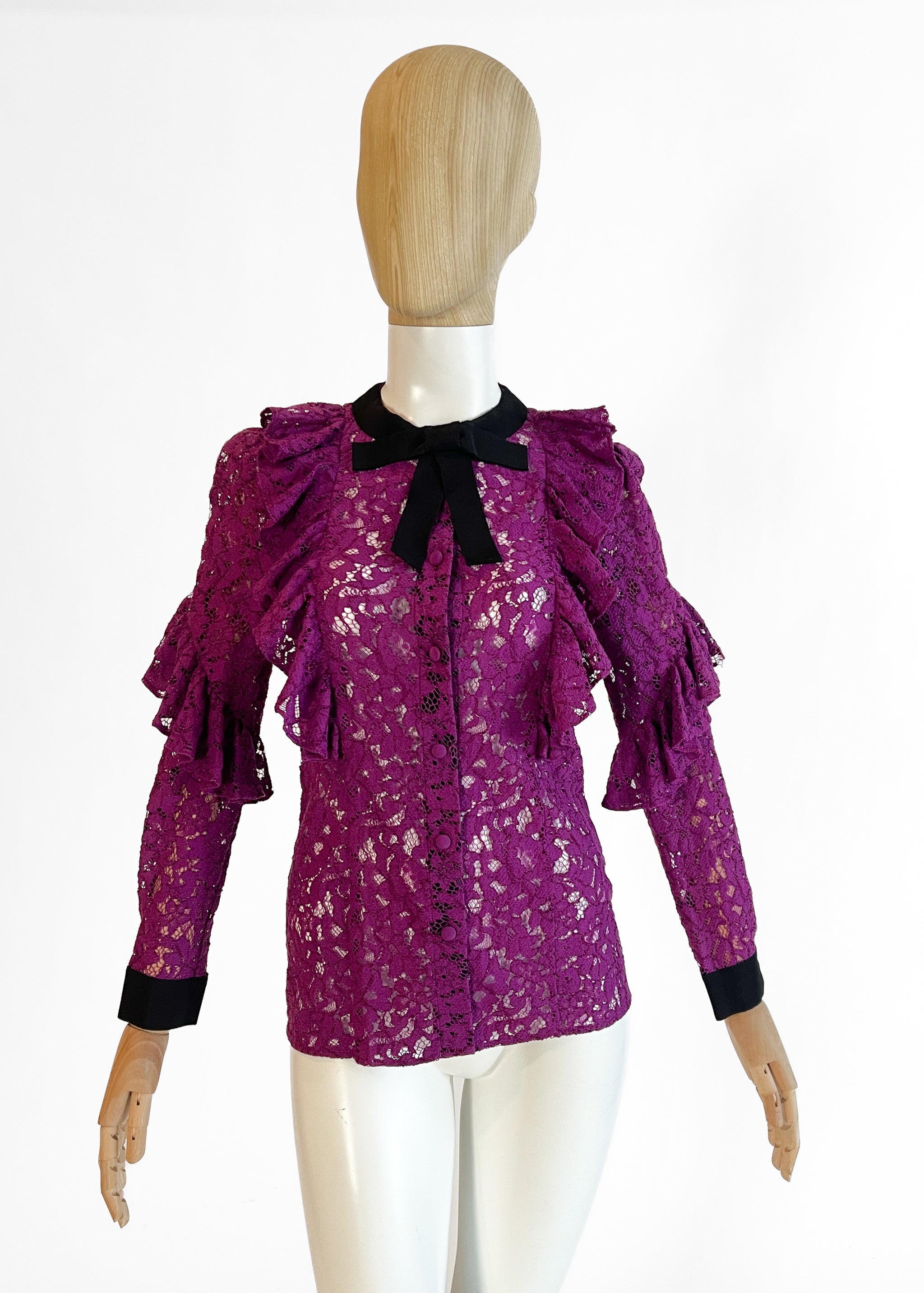 Gucci Lace and Ruffle Shirt Alessandro Michele