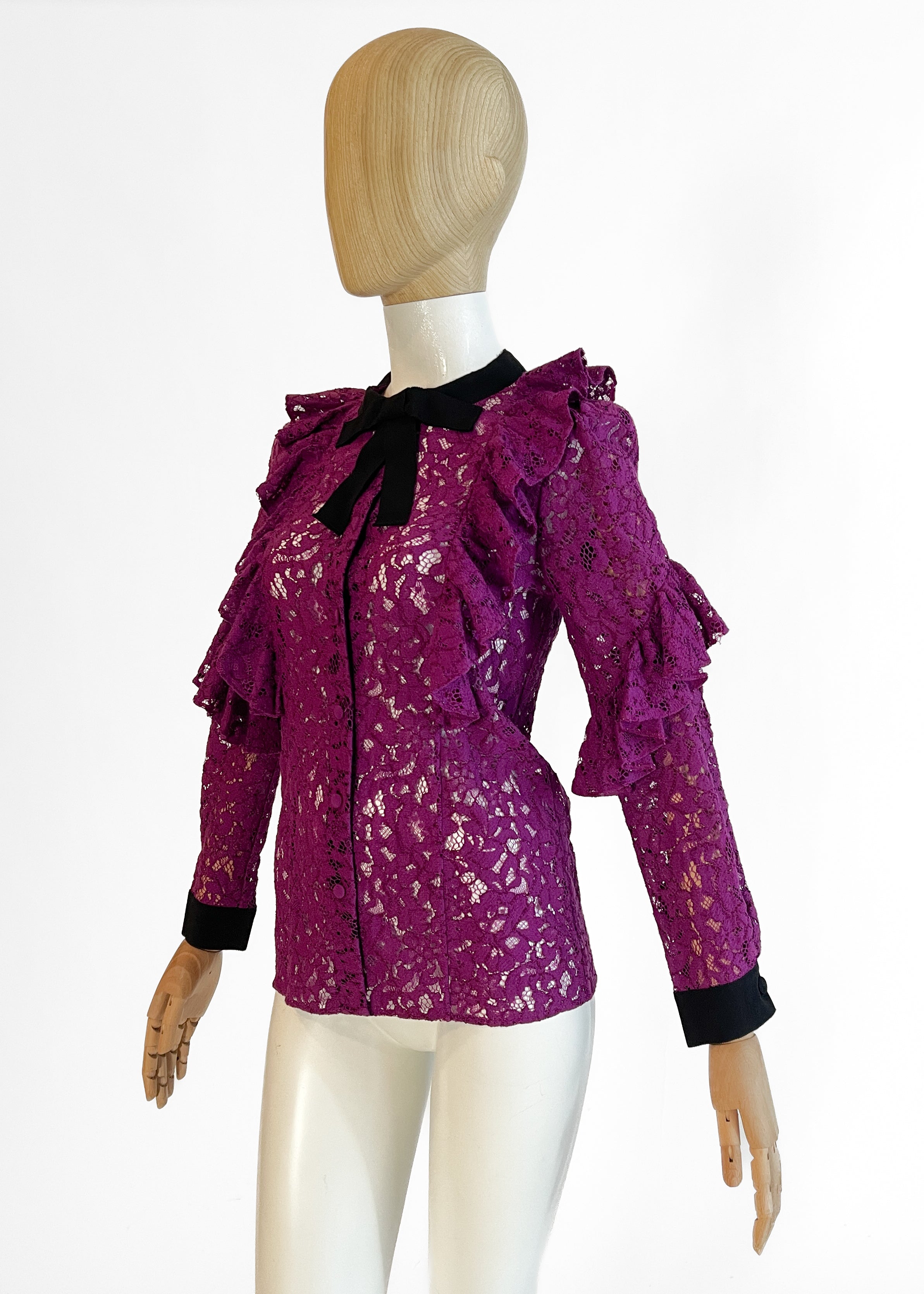 Gucci Lace and Ruffle Shirt Alessandro Michele