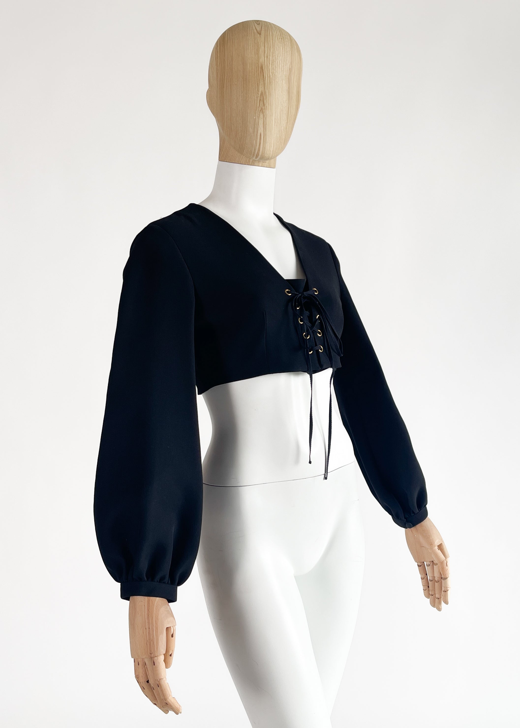 Gucci 2021 Cropped Lace Up Top