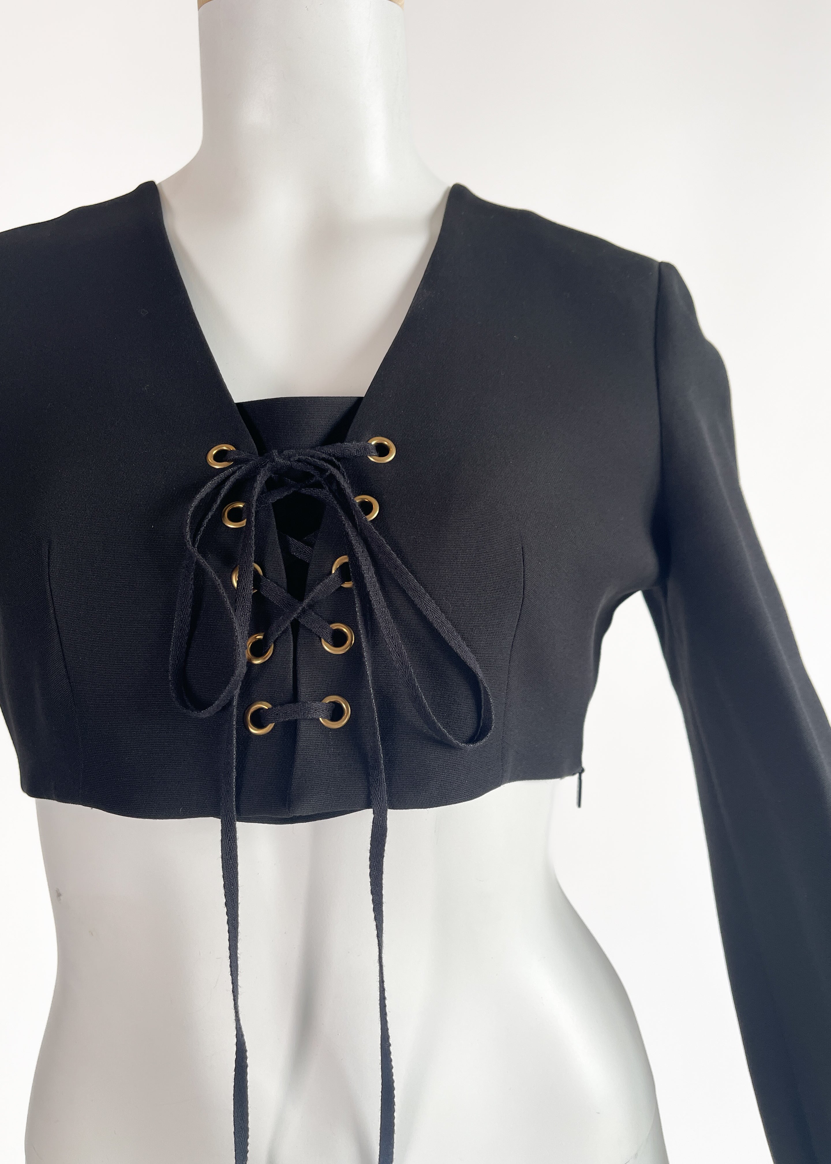 Gucci 2021 Cropped Lace Up Top