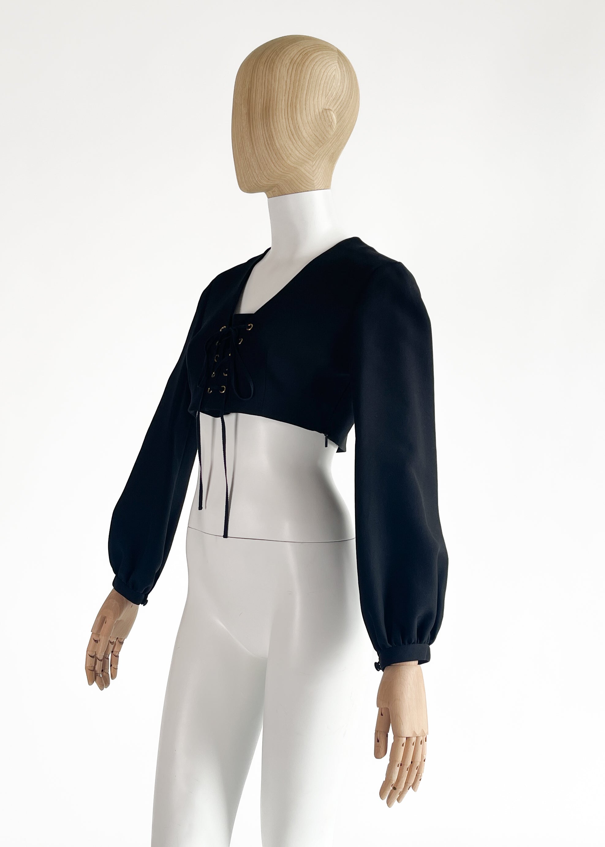 Gucci 2021 Cropped Lace Up Top