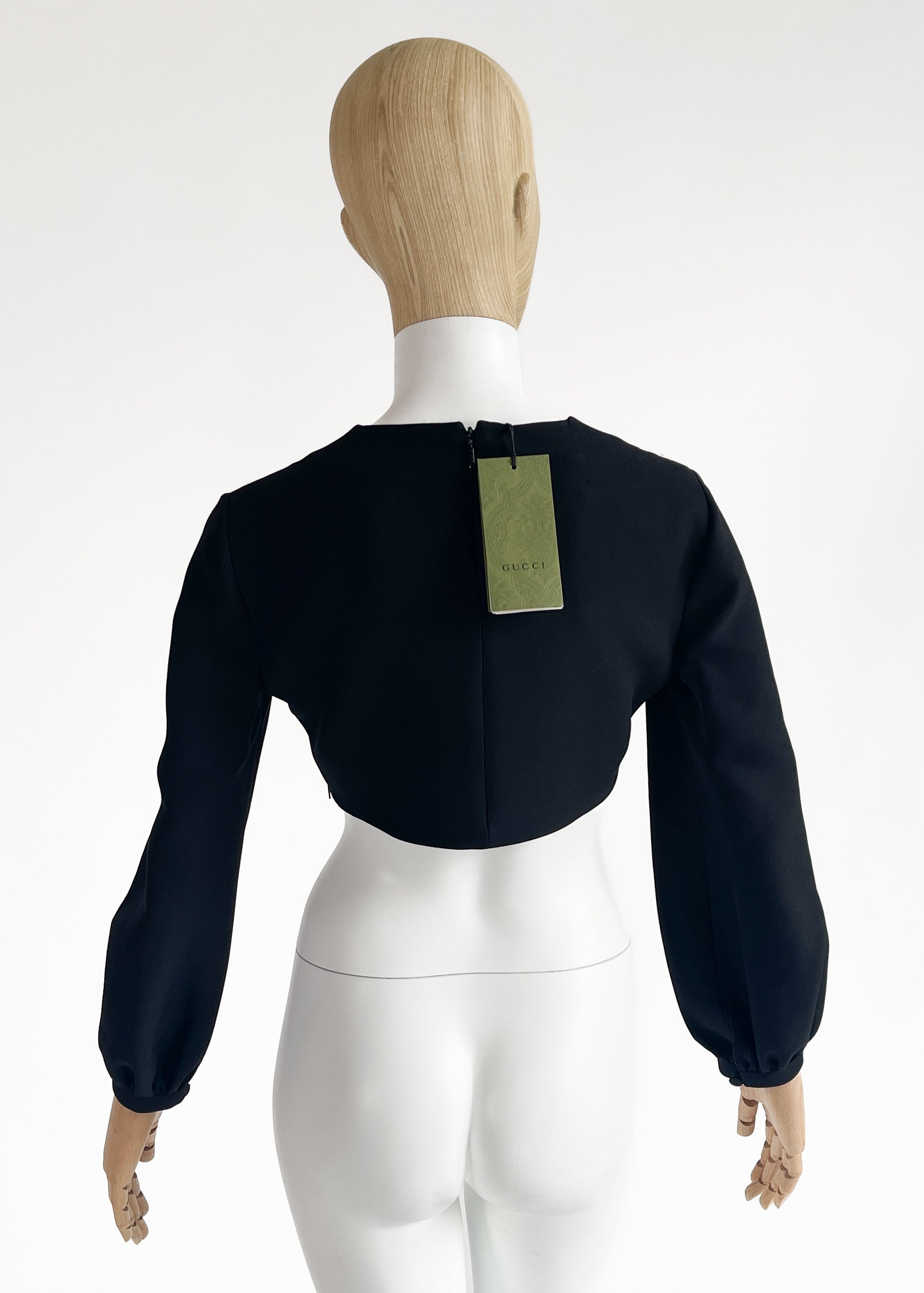 Gucci 2021 Cropped Lace Up Top