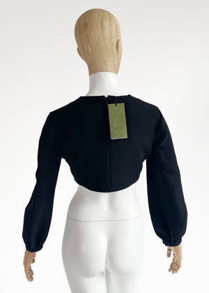 Gucci 2021 Cropped Lace Up Top