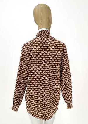 Gucci Silk Turtle Print Blouse