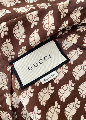 Gucci Silk Turtle Print Blouse