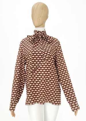 Gucci Silk Turtle Print Blouse