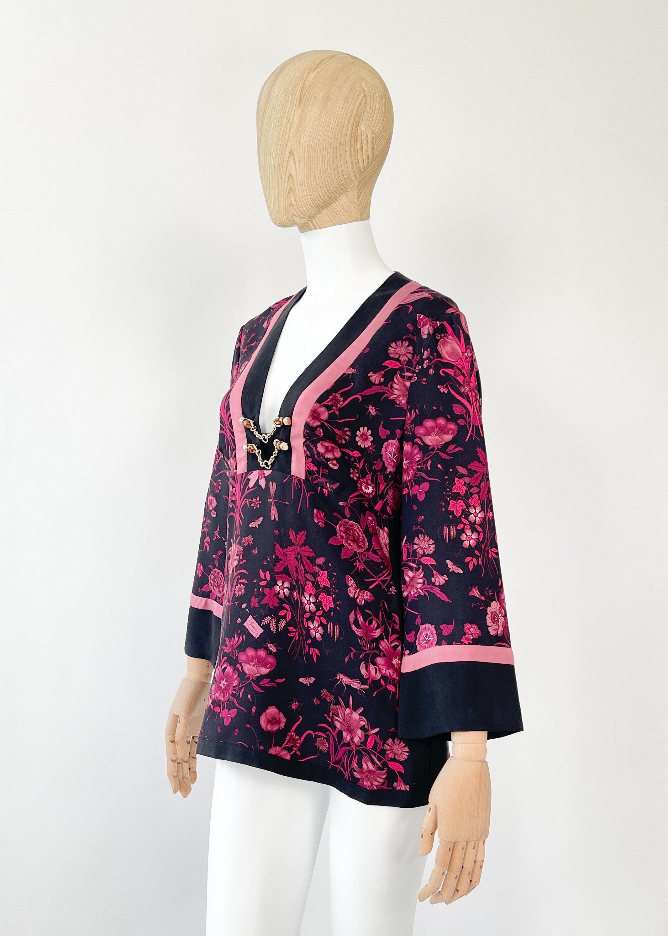Gucci Silk Flora Tunic Shirt 2007