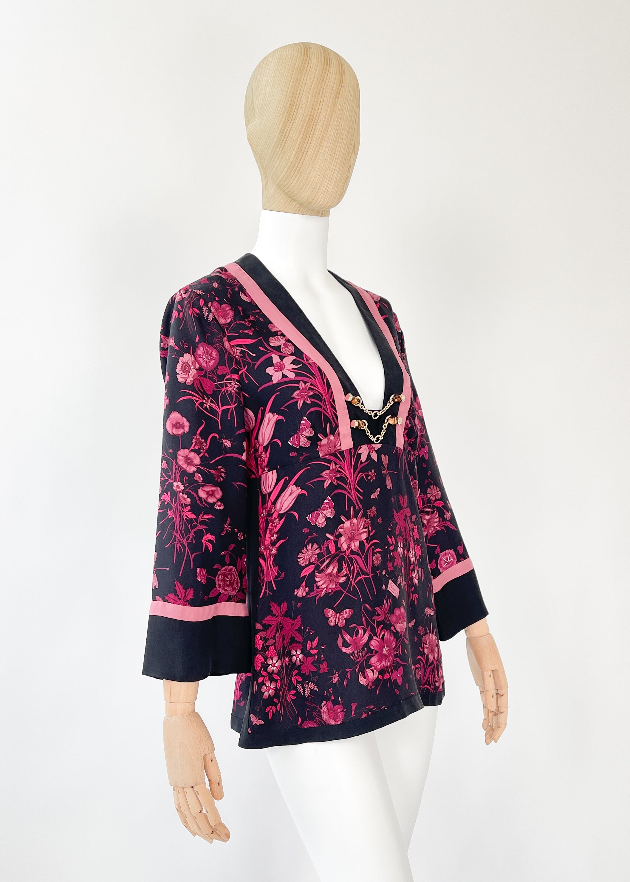 Gucci Silk Flora Tunic Shirt 2007