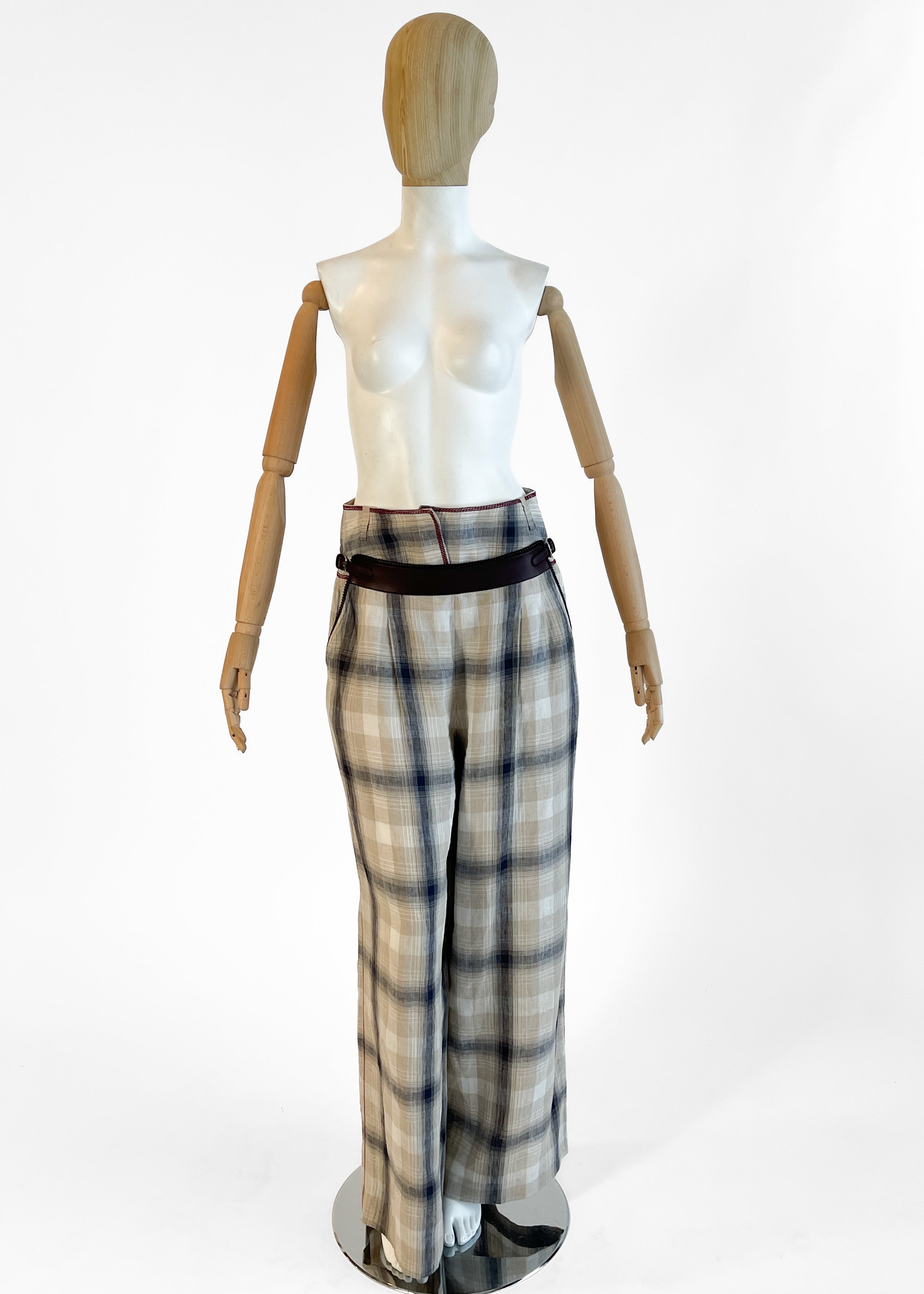 Hermès Plaid Linen Pants Spring 2018
