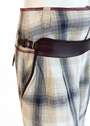 Hermès Plaid Linen Pants Spring 2018