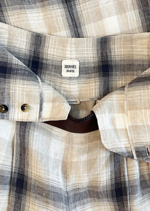 Hermès Plaid Linen Pants Spring 2018