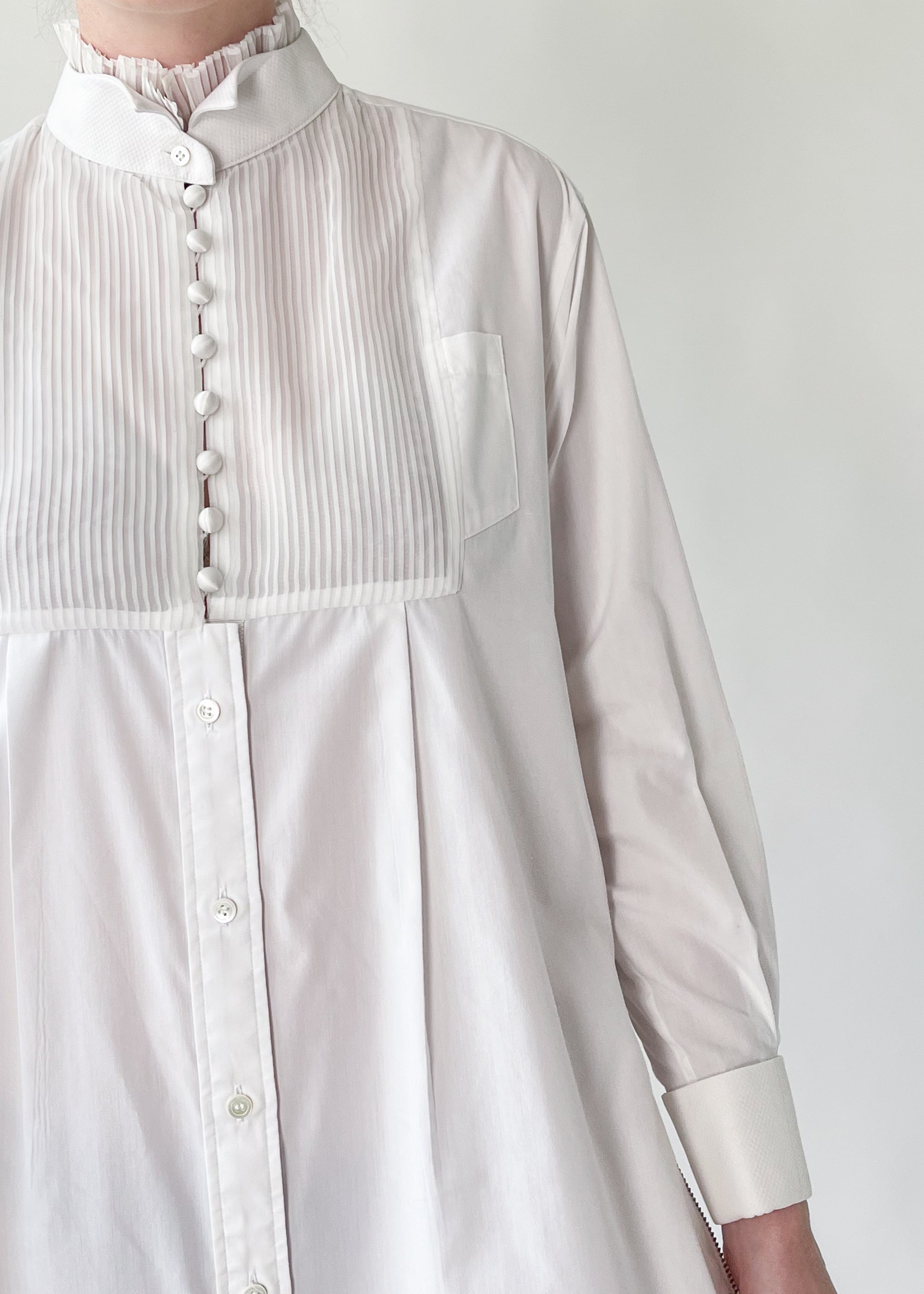 Sacai White Zippered Dress