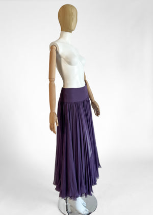 Hermès Purple Silk Chiffon Skirt