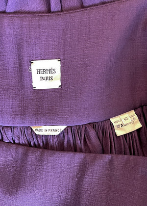 Hermès Purple Silk Chiffon Skirt