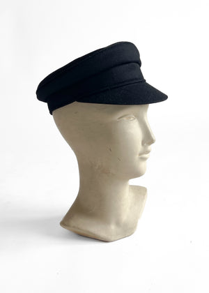Hermes Cabule en Finesse Wool Hat Hermes Wool Flannel Cabourg En Finesse Cap Black 1571360  main image 2