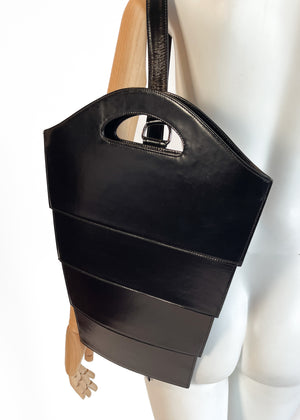 Issey Miyake Collapsible Leather Sling Bag