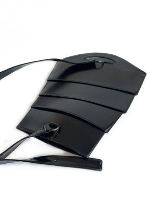 Issey Miyake Collapsible Leather Sling Bag