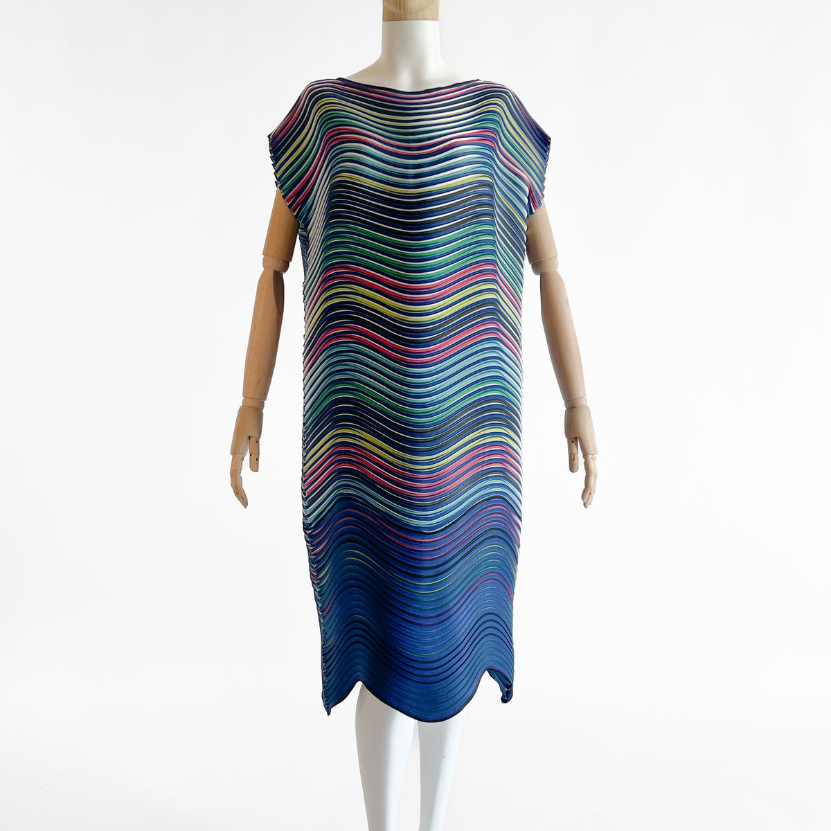 issey miyake pleated dress Baked Stretch — Spring 2016, Sculptural Pink Formal Dress Under Color:Slate-Blue saleseason This round