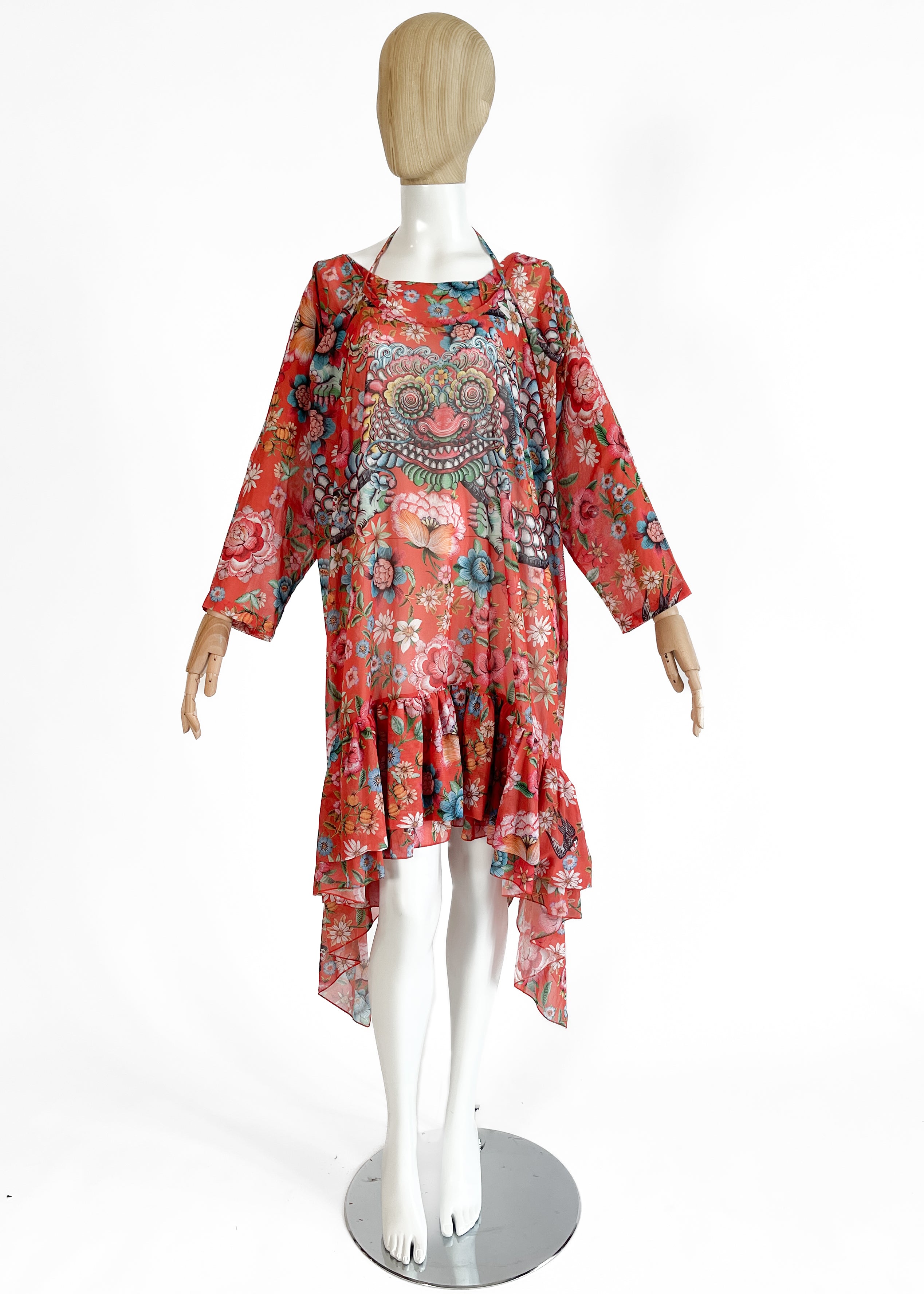 JUNYA WATANABE ドレープワンピース Junya Watanabe Printed Halter Dress — Spring 2022 Runway