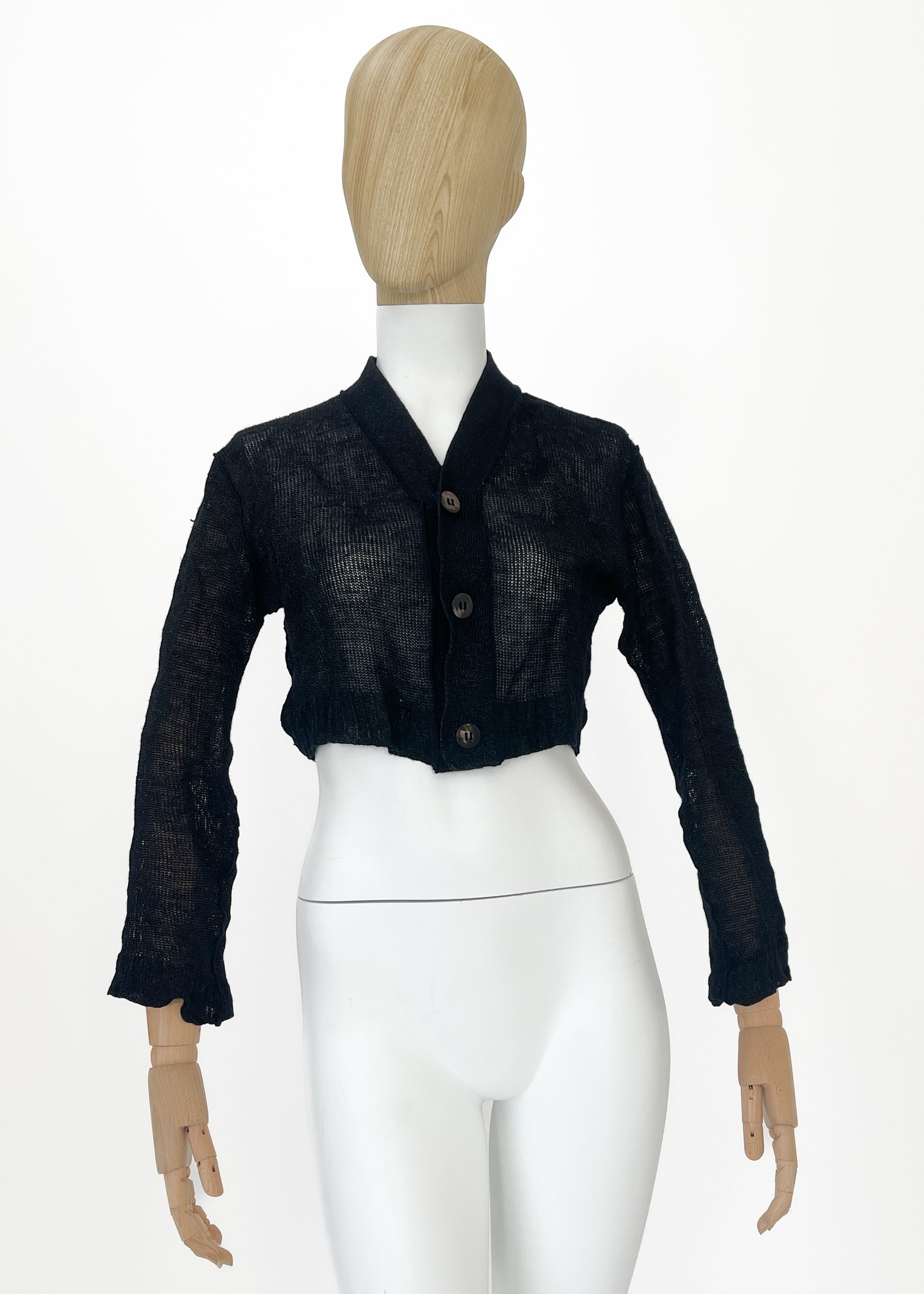 トップス JUNYA WATANABE draperies lace pullover JUNYA WATANABE 2006 Runway punk loose knit wool distressed