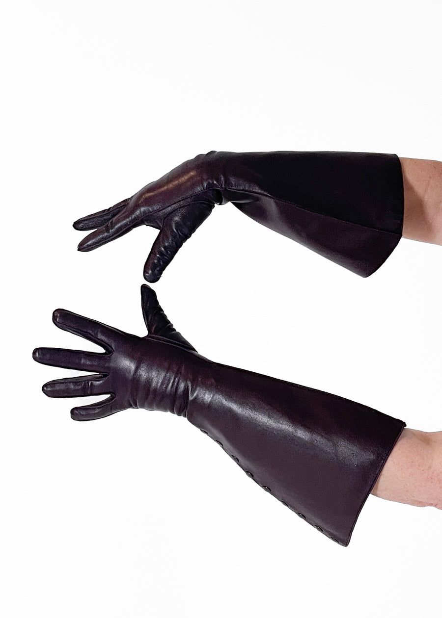 Lanvin Leather Gauntlet Gloves