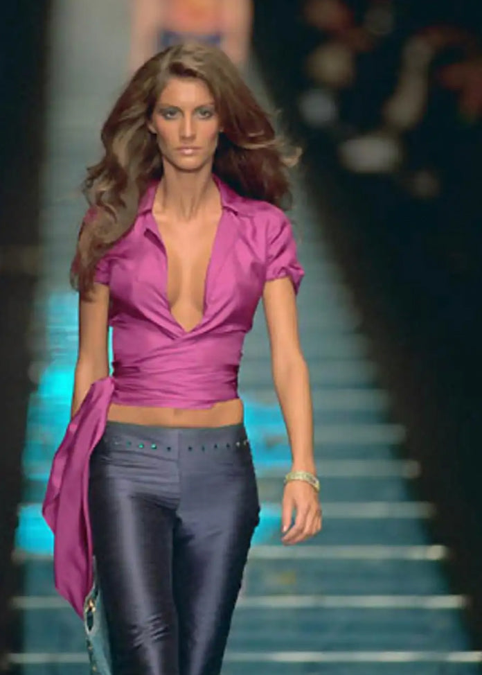 Vintage Versace Spring 2000 Silk Wrap Top