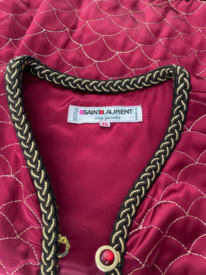 Vintage 1970s Yves Saint Laurent Cropped Satin Jacket