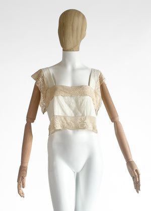 REworked Antique Linen and Lace Top