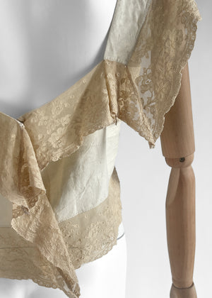 REworked Antique Linen and Lace Top