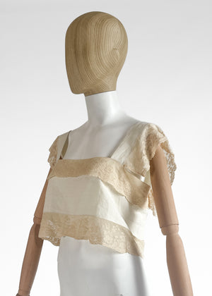 REworked Antique Linen and Lace Top