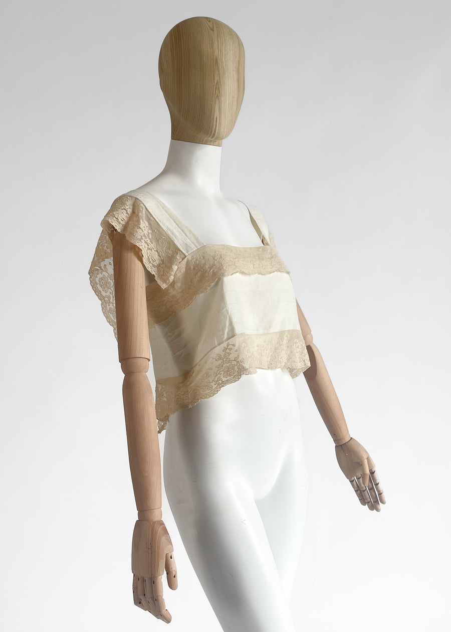REworked Antique Linen and Lace Top