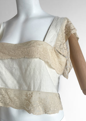 REworked Antique Linen and Lace Top