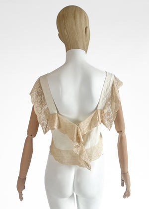 REworked Antique Linen and Lace Top