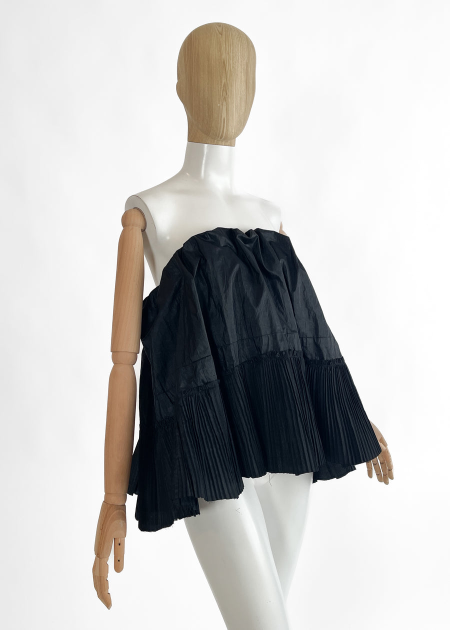 REworked Antique Silk Taffeta Strapless Top