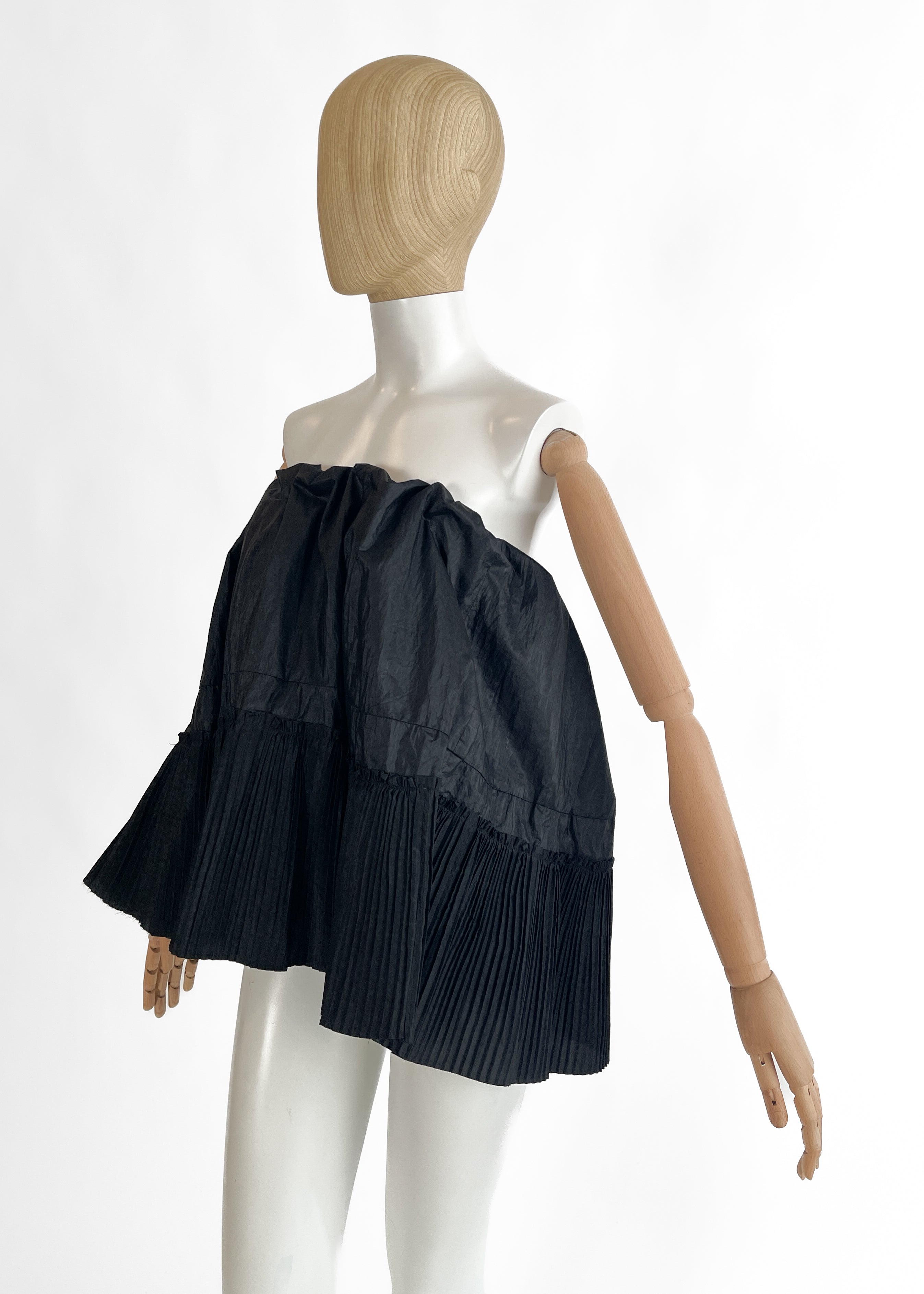 REworked Antique Silk Taffeta Strapless Top