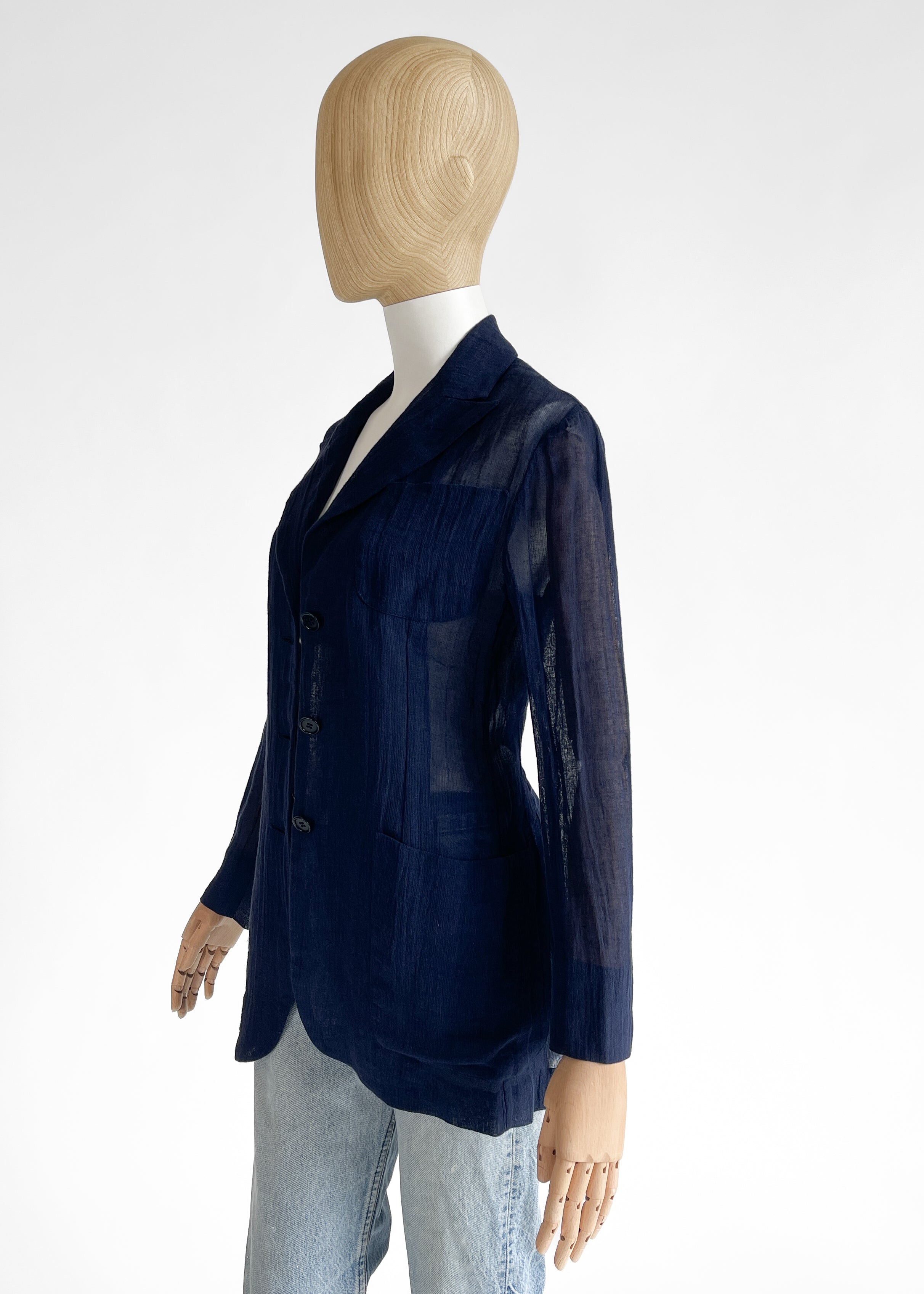 Romeo Gigli Sheer Linen Blazer