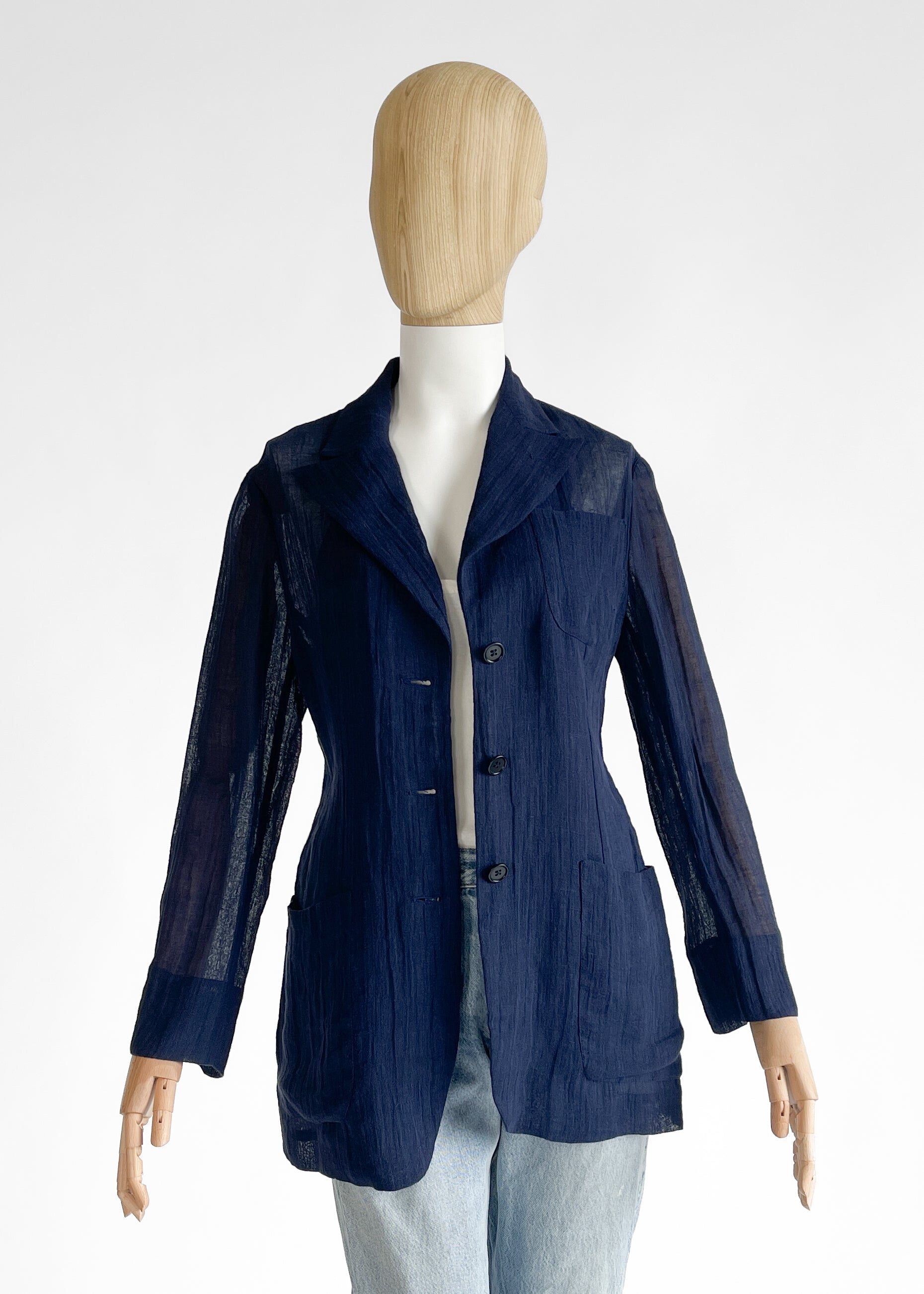 Romeo Gigli Sheer Linen Blazer