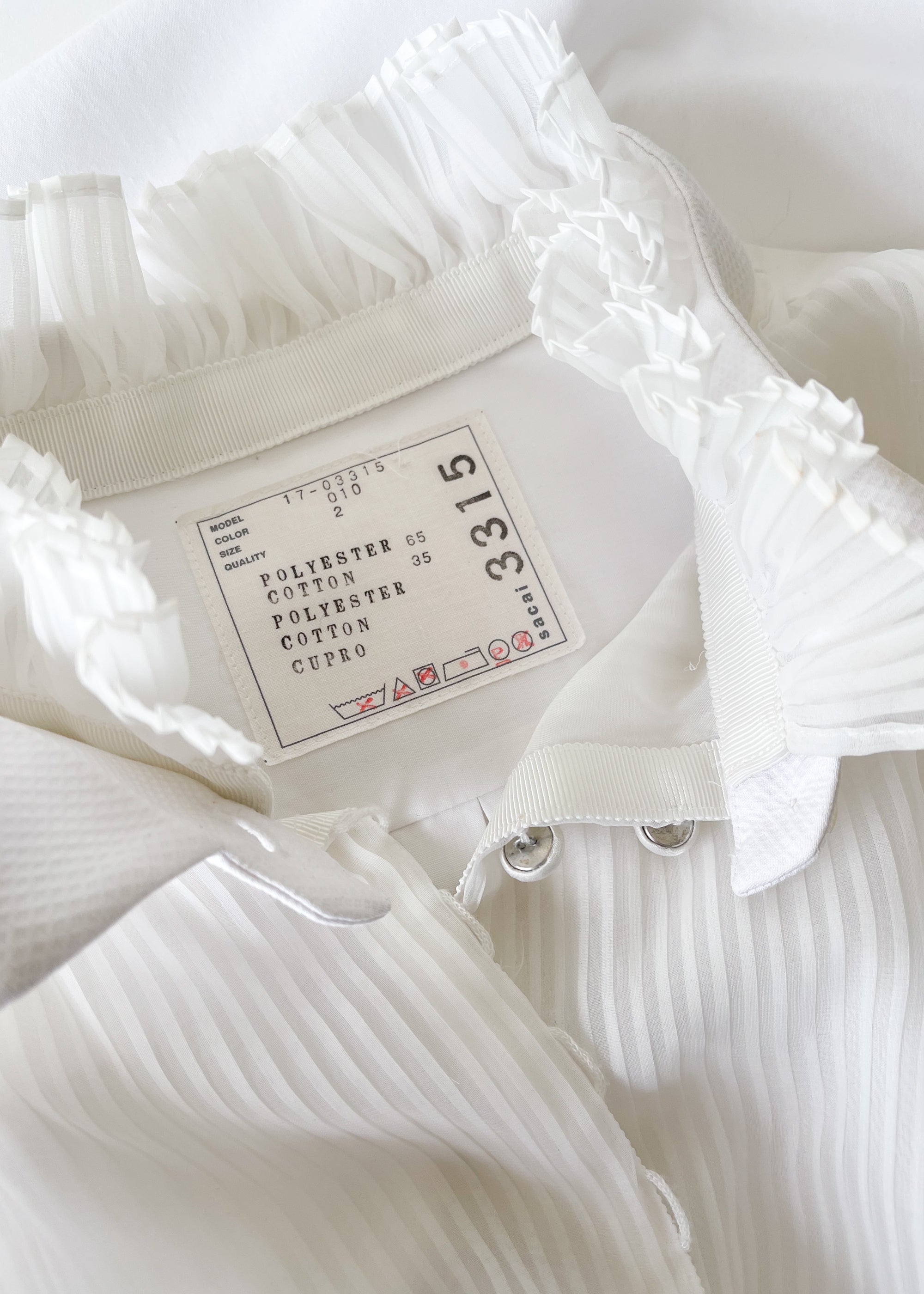 Sacai White Zippered Dress