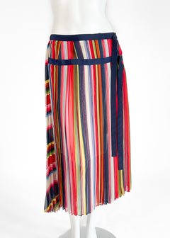 【Remagie】★Striped Pleated Wrap Skirt Sacai Striped Pleated Skirt - Raleigh Vintage