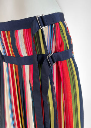 Sacai Striped Pleated Skirt