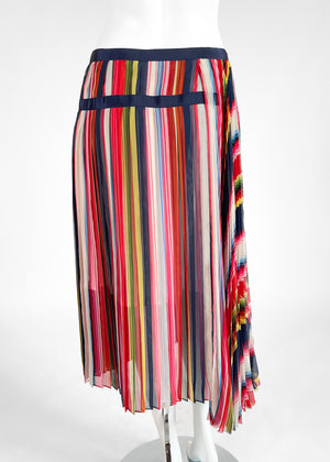 Sacai Striped Pleated Skirt