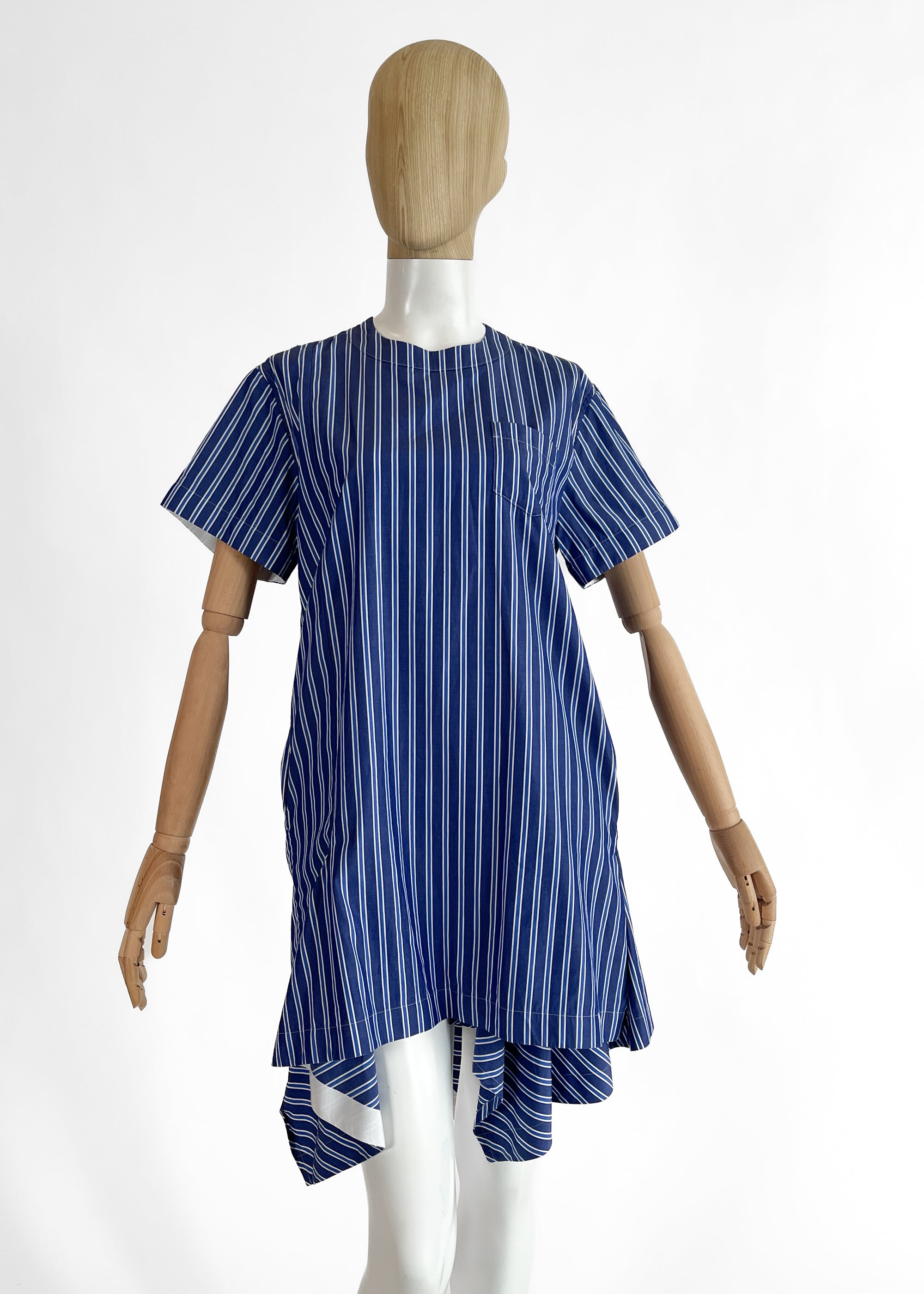 Sacai Striped Cotton Mini Dress