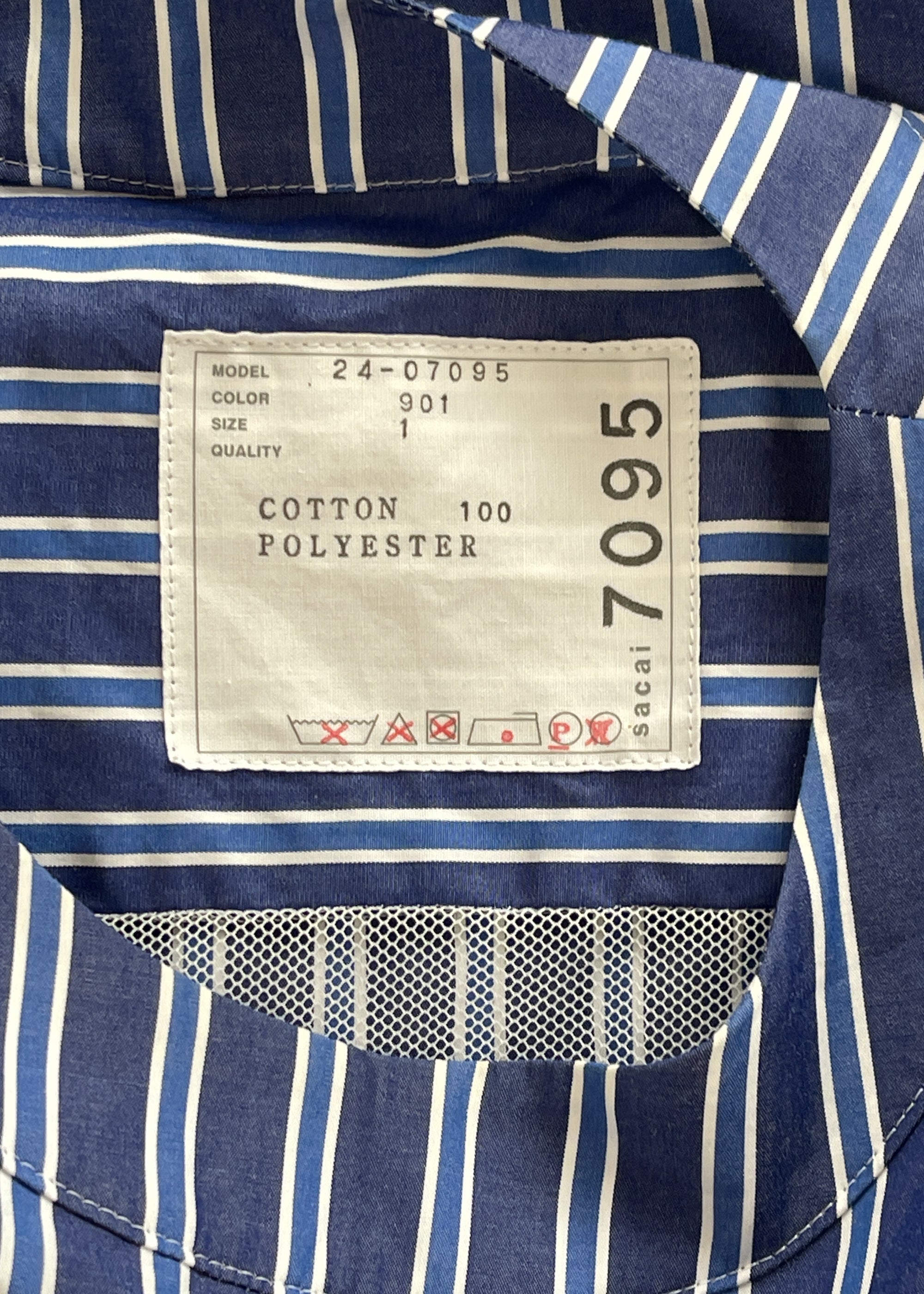 Sacai Striped Cotton Mini Dress